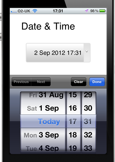 Date and Time input type